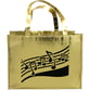 MUSIC STAFF METALLIC GOLD TOTE BAG 16.5
